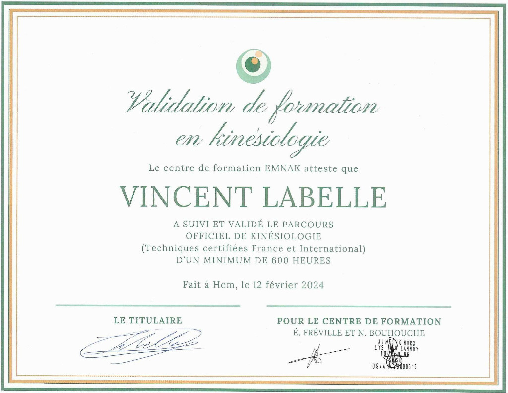 photo diplome Vincent LaBelle Vie En Soi