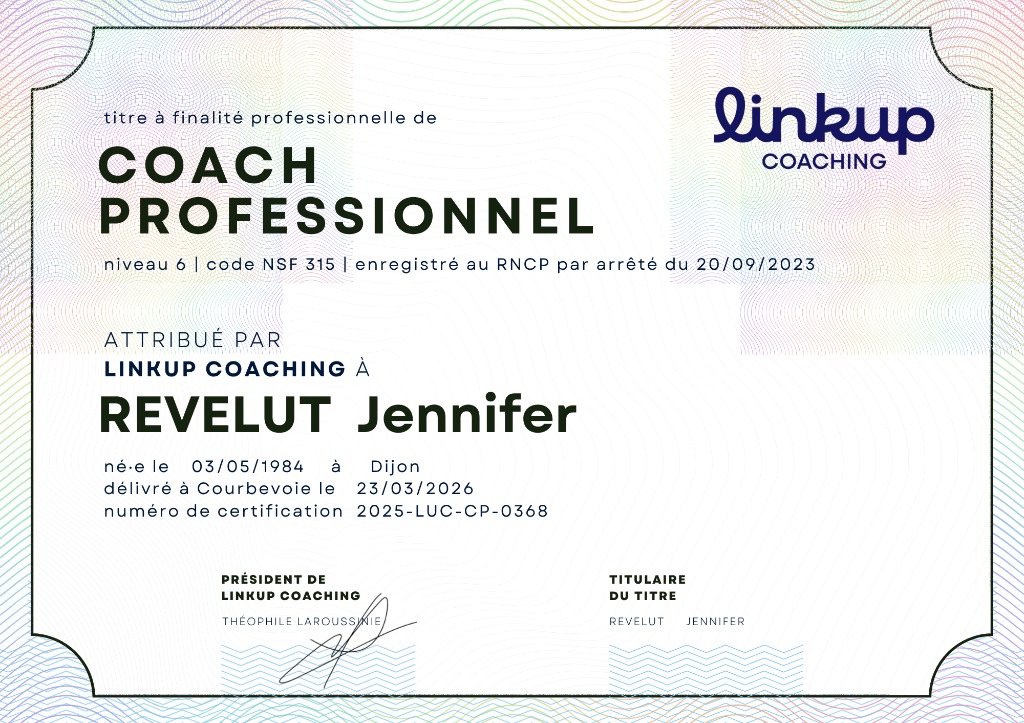 photo diplome REVEL’UP Coaching & Consulting