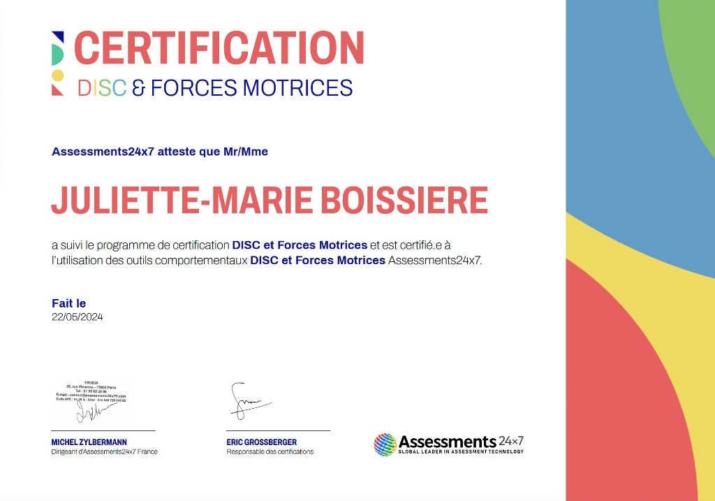 photo activite Juliette-Marie BOISSIERE