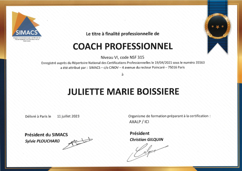 photo diplome Juliette-Marie BOISSIERE