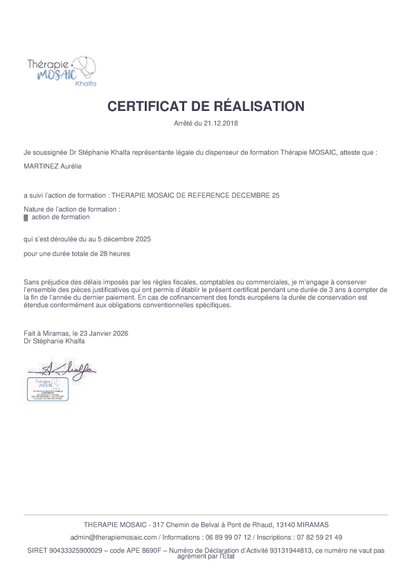 photo diplome Aurélie MARTINEZ