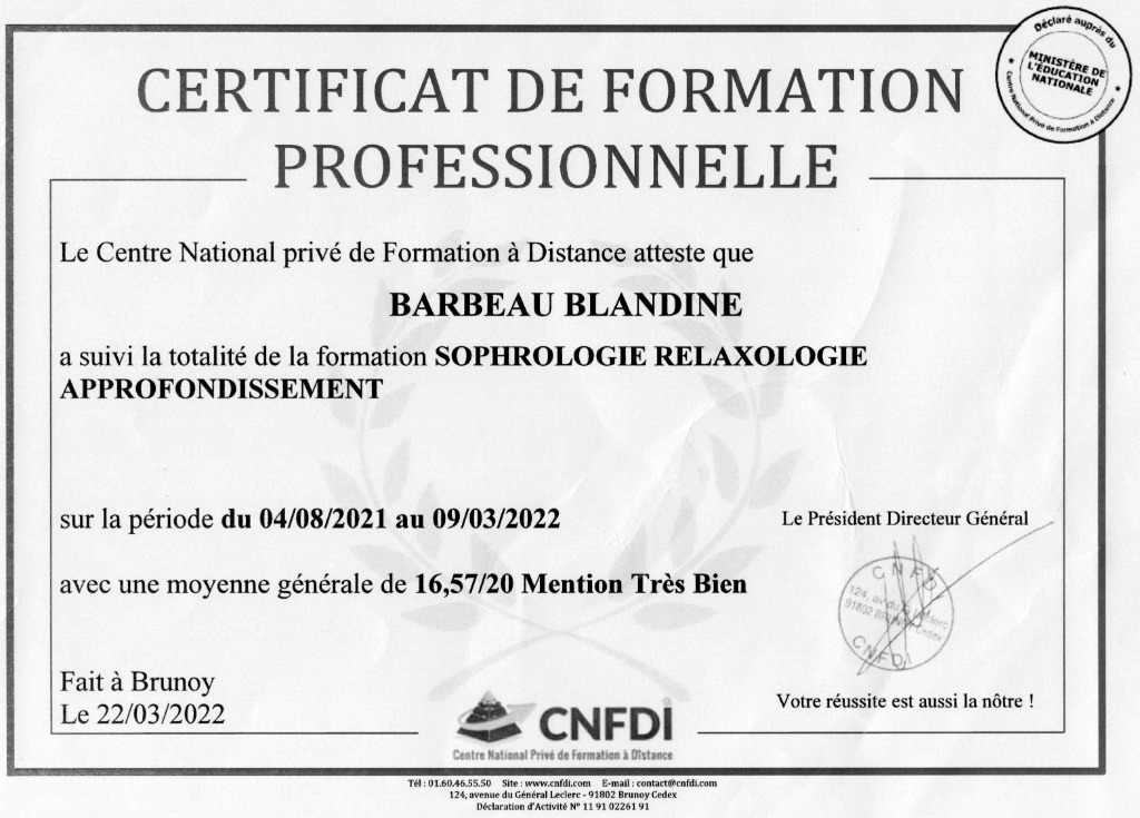 photo diplome Blandine Barbeau