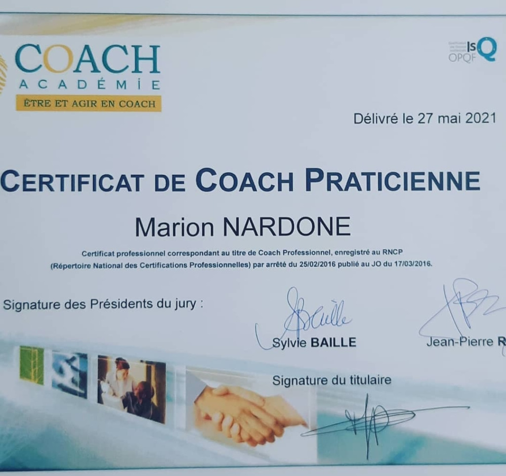 photo diplome Marion Nardone