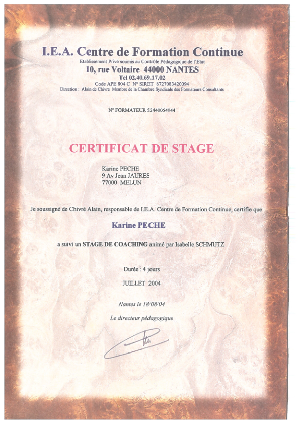 photo diplome PECHE Karine - Astralience✨