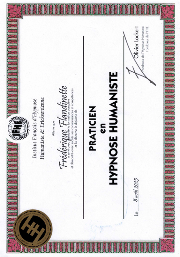 photo diplome Frédérique Flandinette 