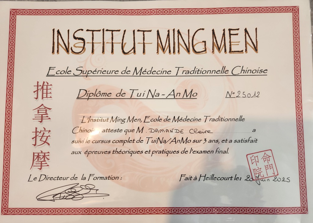 photo diplome Claire Damande