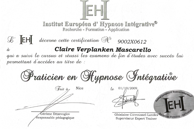 photo diplome Claire mascarello
