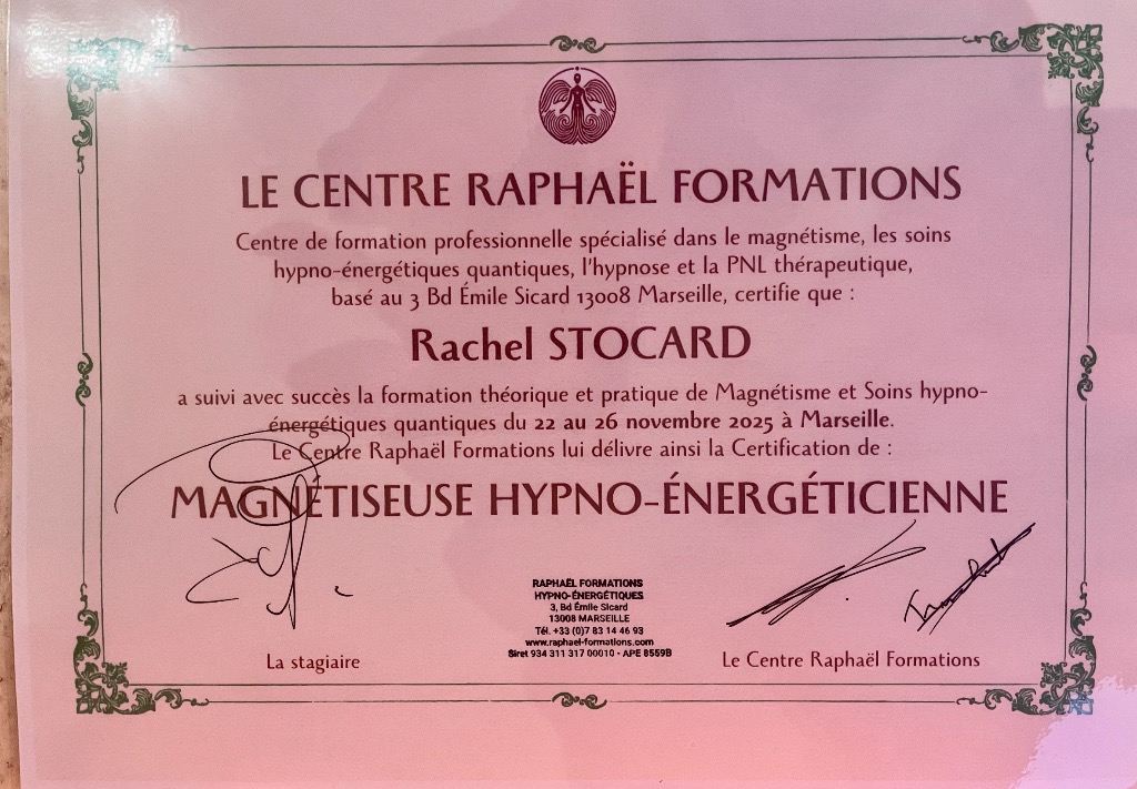 photo diplome Rachel Stocard Consulting