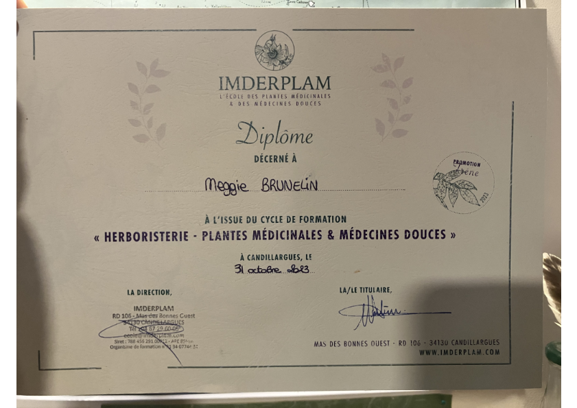 photo diplome BRUNELIN MEGGIE