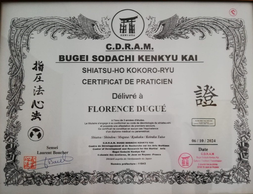 photo diplome Florence Dugué Au Gré du Flow