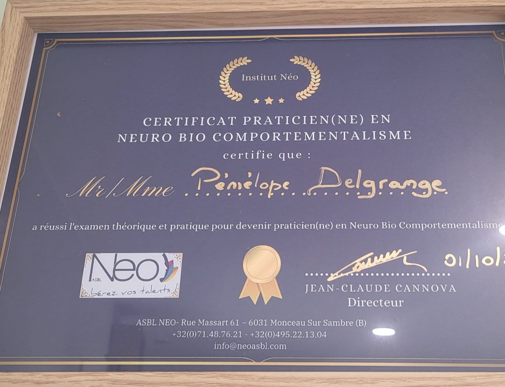 photo diplome Renaît Sens de Moi