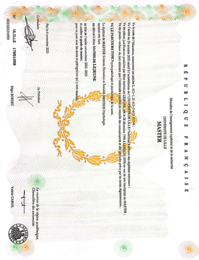 photo diplome Mathilde Lejeune