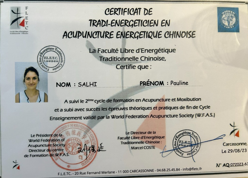 photo diplome Pauline Salhi