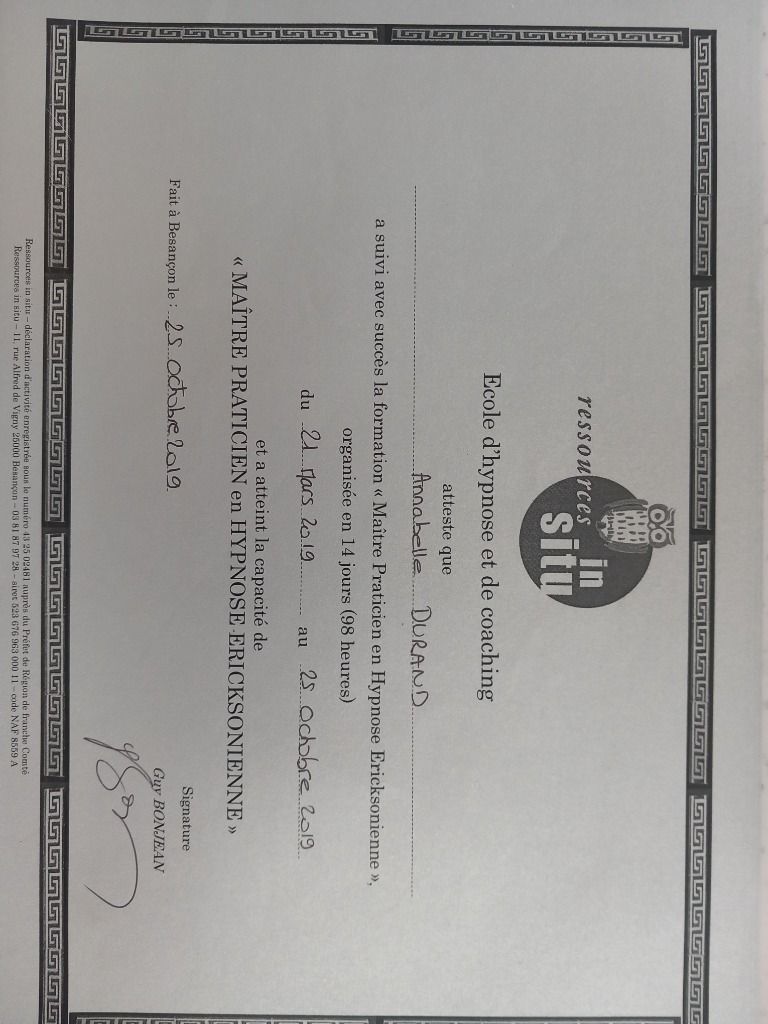 photo diplome DURAND Annabelle