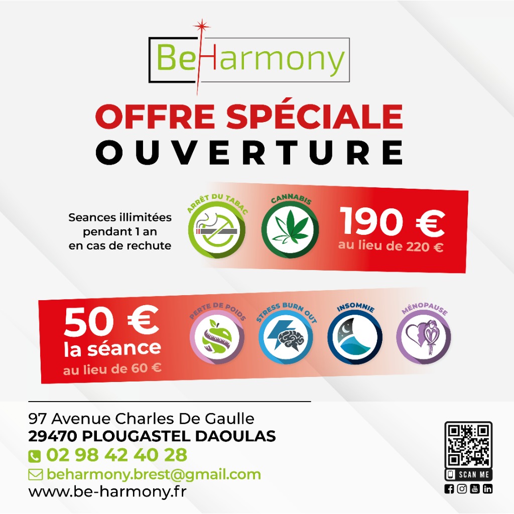 photo cabinet Be-Harmony Brest / Arrêter de fumer au laser