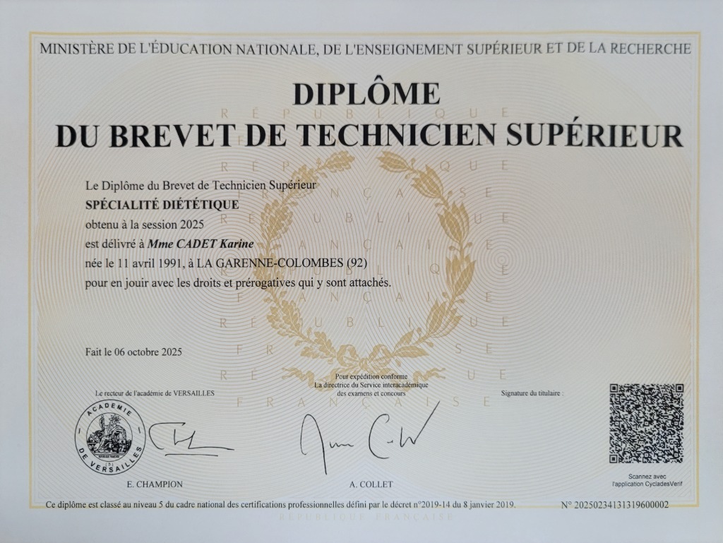 photo diplome Karine Cadet 