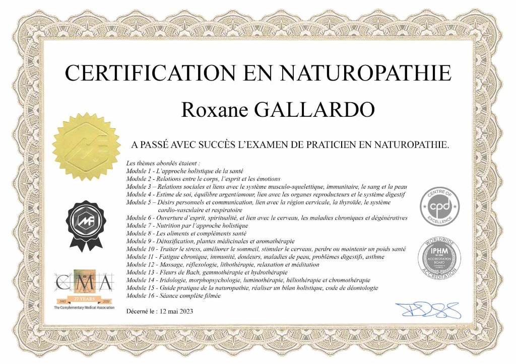 photo diplome Roxane GALLARDO