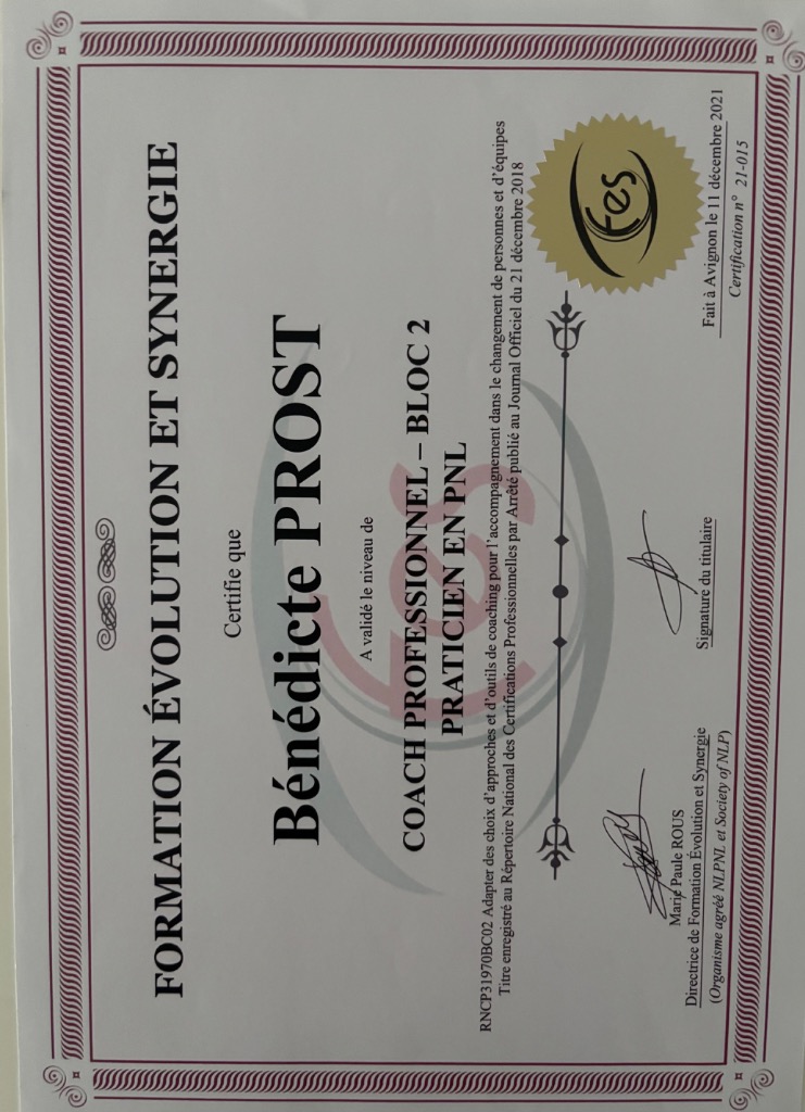 photo diplome Bénédicte Prost 