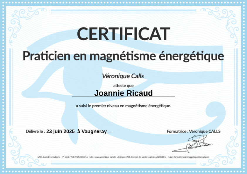 photo diplome Joannie RICAUD