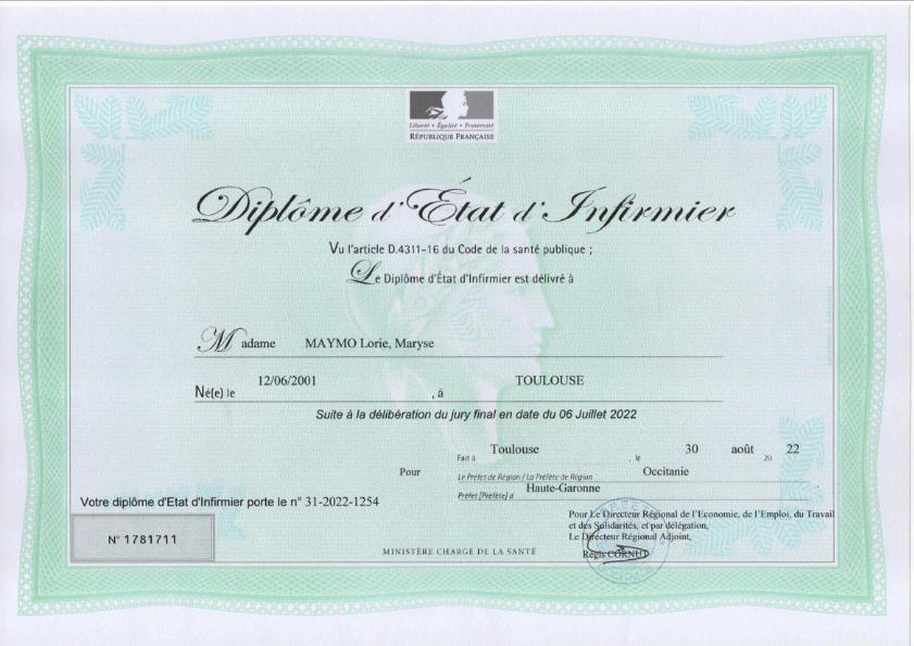 photo diplome Lorie MAYMO 