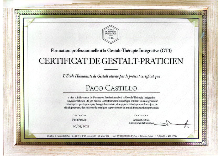 photo diplome Paco Castillo