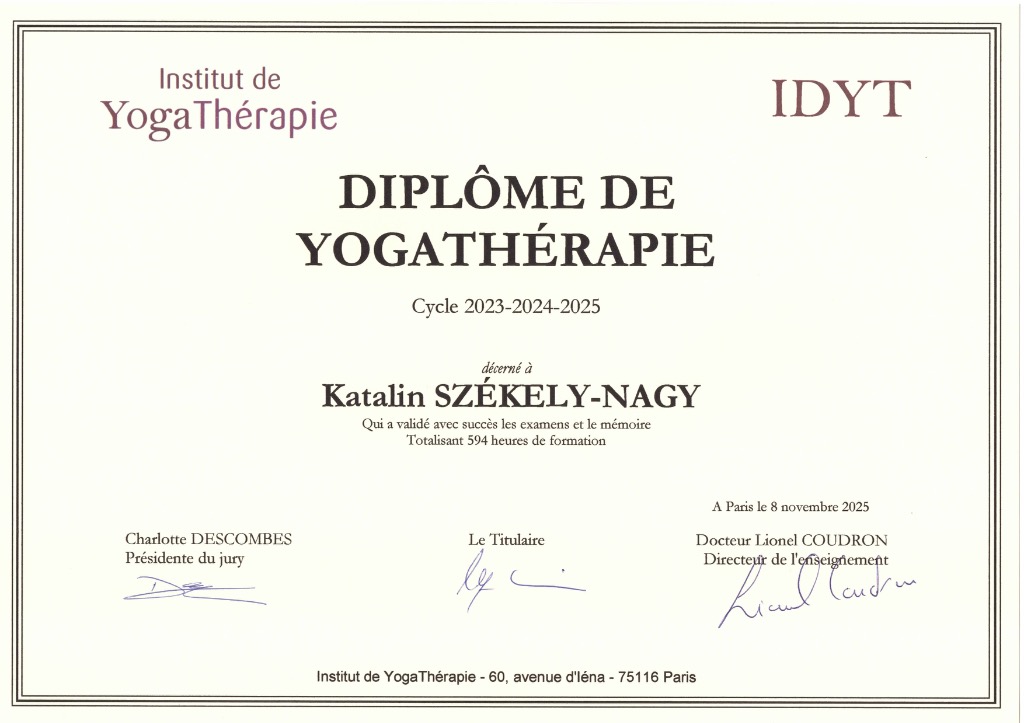 photo diplome J’aime le yoga