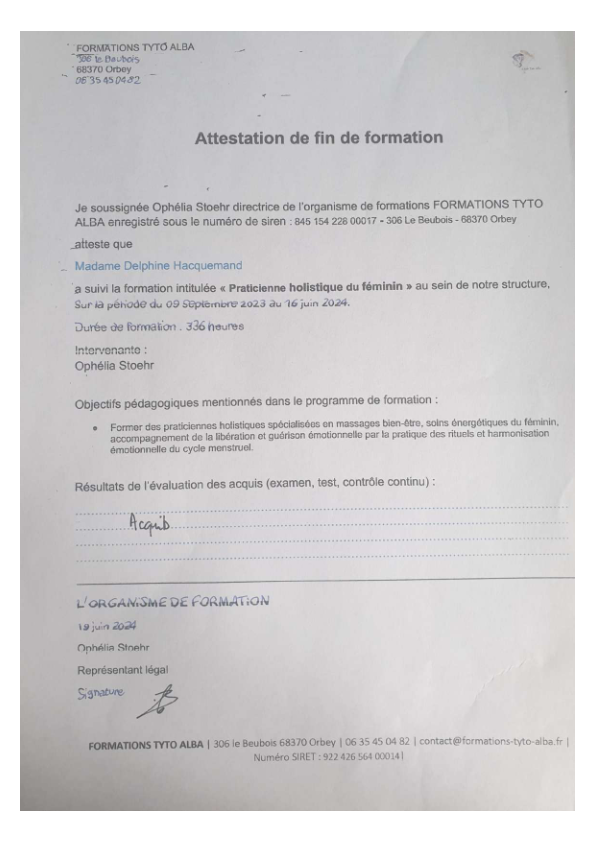 photo diplome D’Elfine La fille des Montagnes