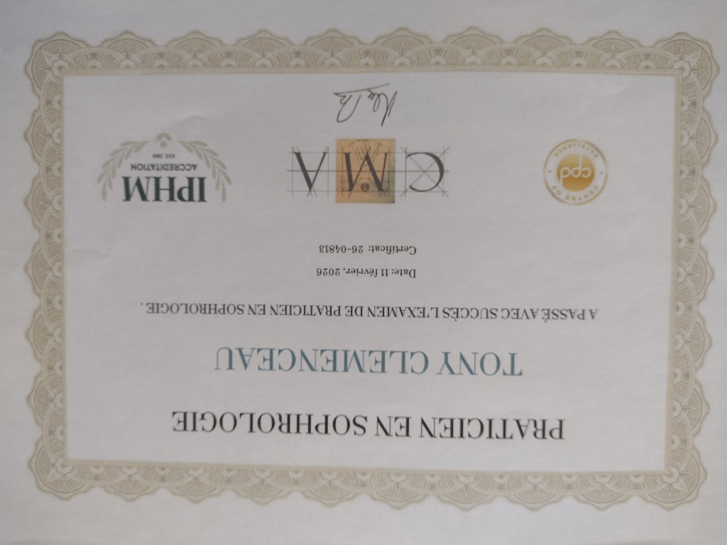 photo diplome TC Sophrologie 