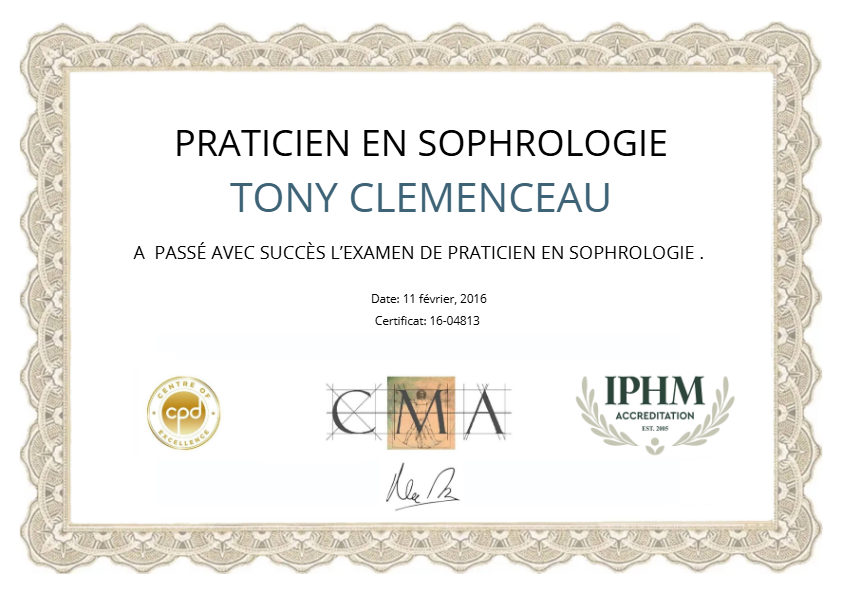photo diplome TC Sophrologie 