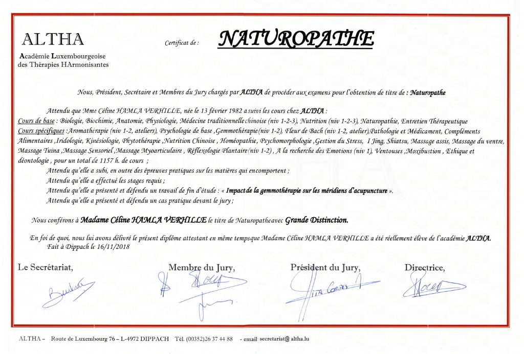 photo diplome Céline Hamla