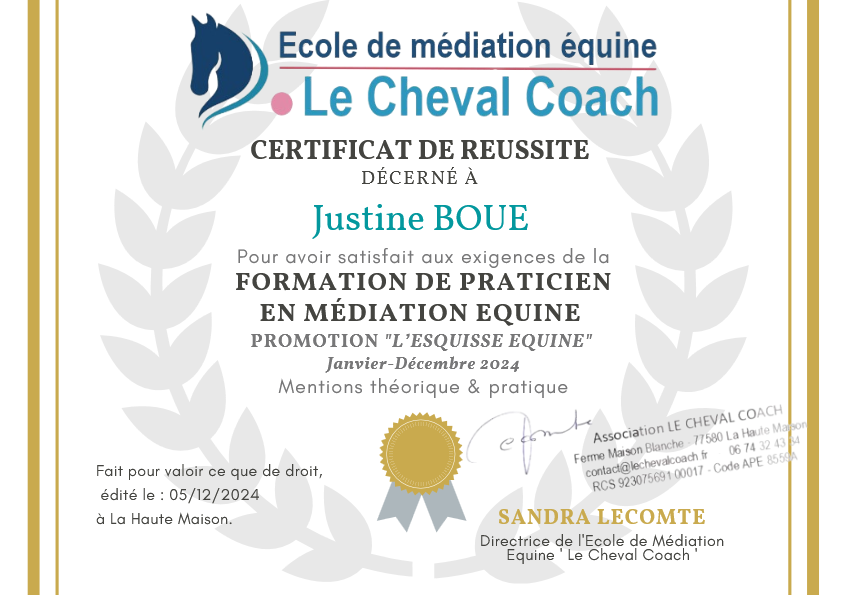 photo diplome Thiercelin Justine 