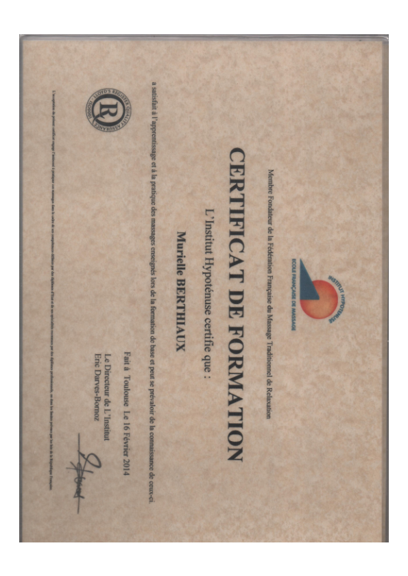 photo diplome MURIELLE BERTHIAUX