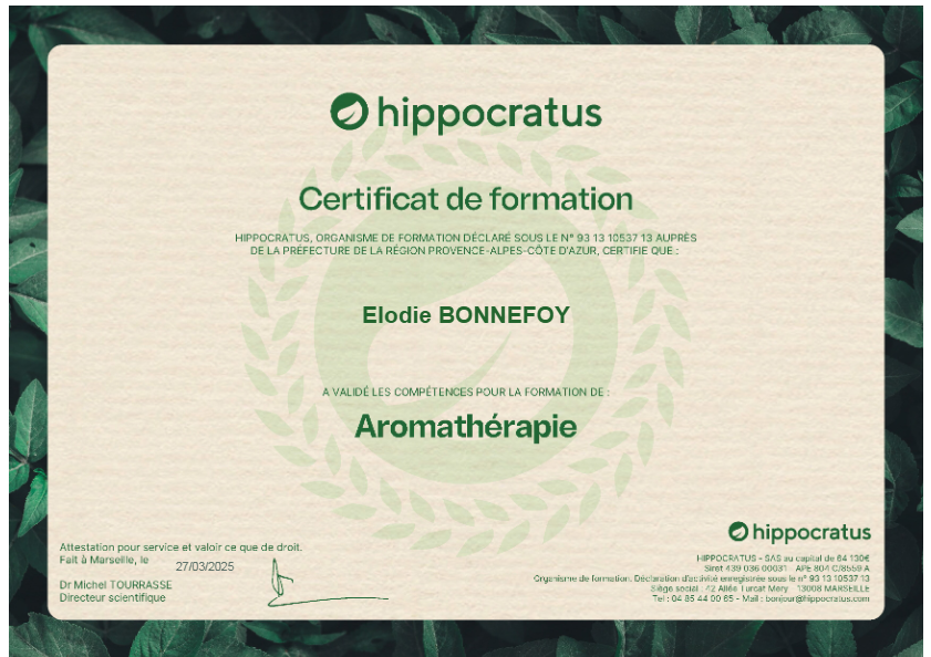 photo diplome ELODIE BONNEFOY