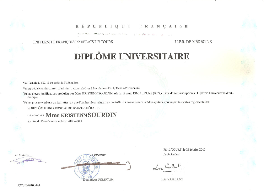 photo diplome Kristenn Phelipeau Sourdin