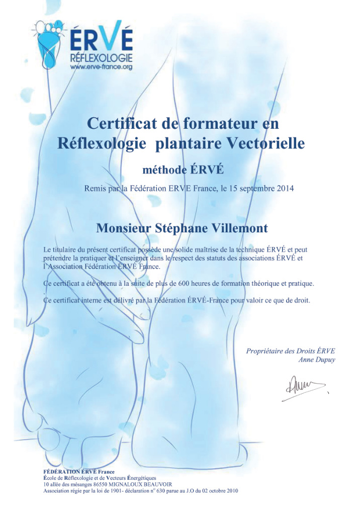 photo diplome Stéphane VILLEMONT