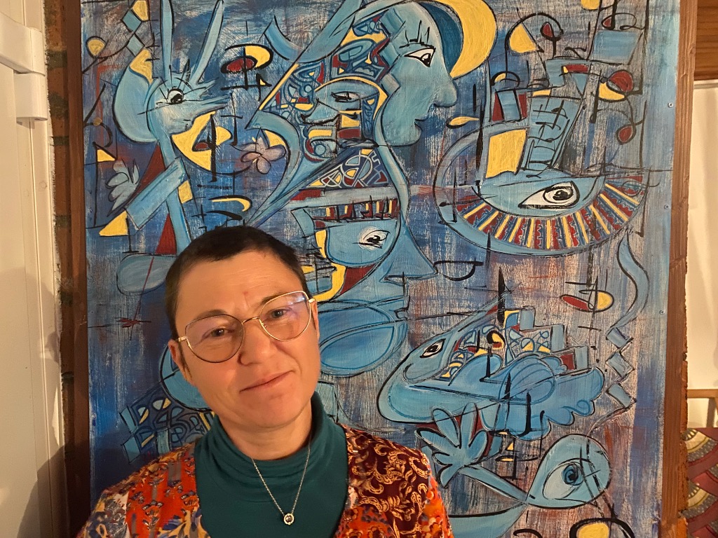 photo portrait Ma plume bleue