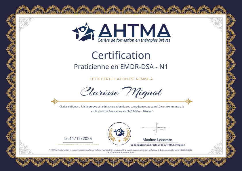 photo diplome Clarisse MIGNOT
