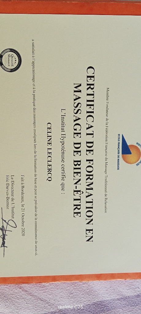 photo diplome Céline leclercq