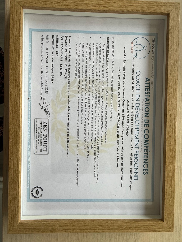 photo diplome Anissa Lyotard - Rayône