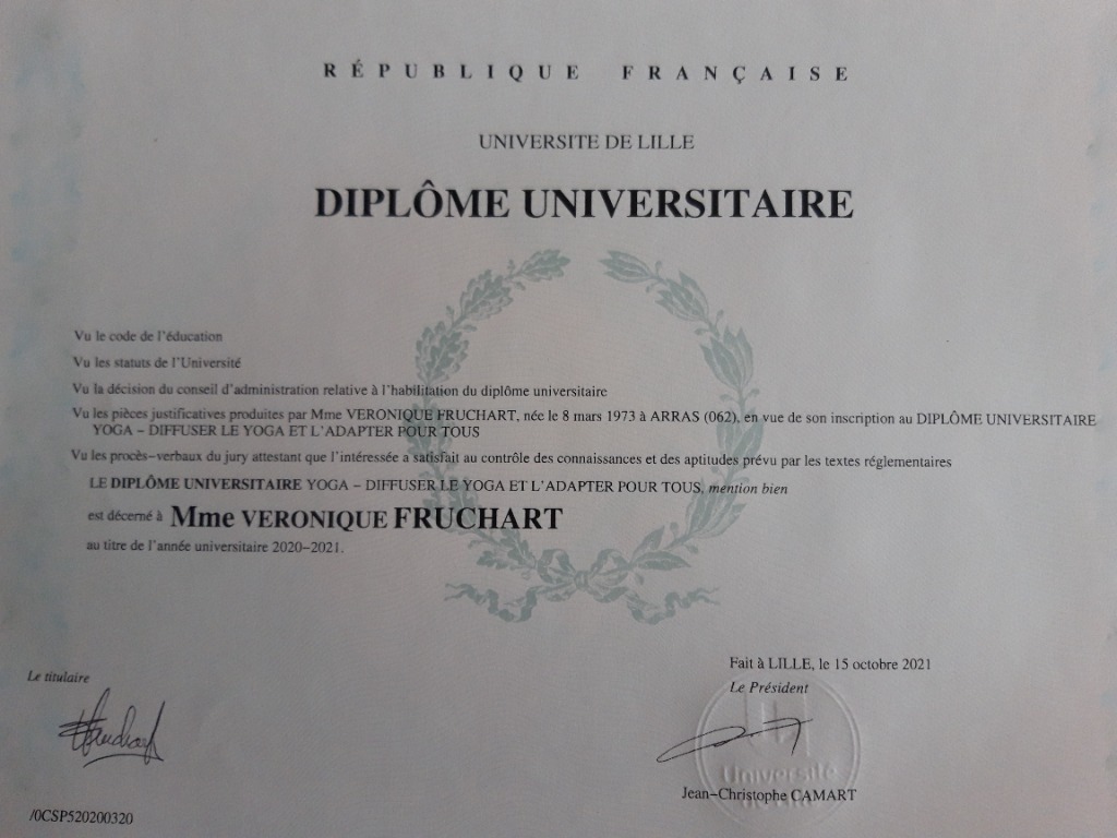 photo diplome Véronique Fruchart