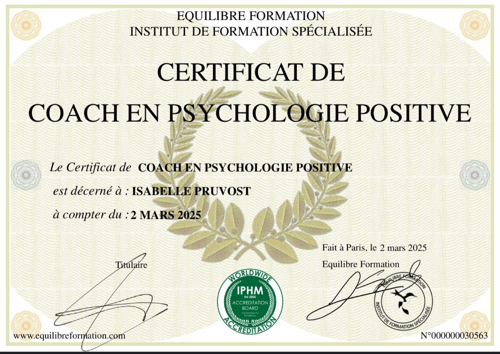 photo diplome Isabelle PRUVOST 