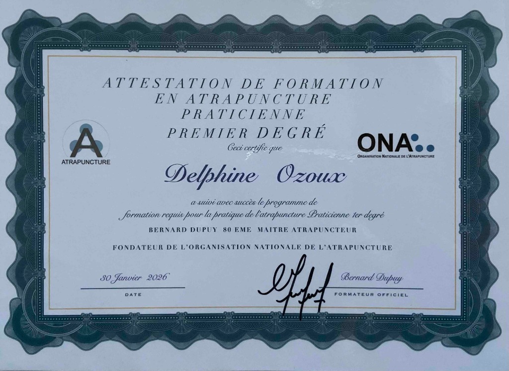 photo diplome Atra tra bien (Delphine Ozoux)