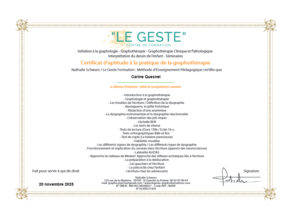 photo diplome Plunéo - Carine Quesnel