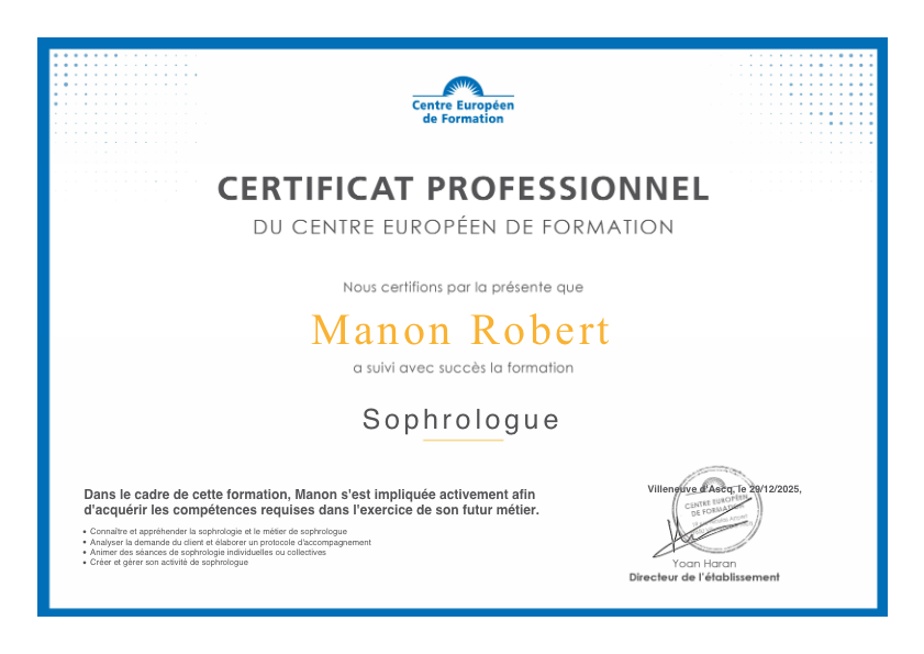 photo diplome Manon Robert