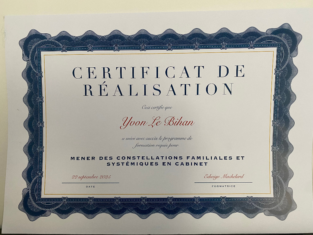 photo diplome Yvon le Bihan - Ma constellation familiale