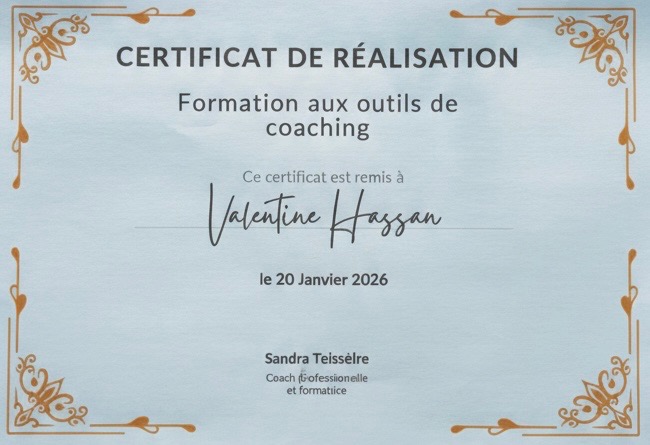 photo diplome Valentine H. Espace d’âmes 