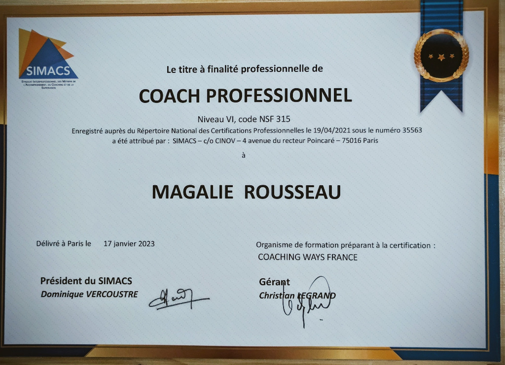 photo diplome Magalie ROUSSEAU