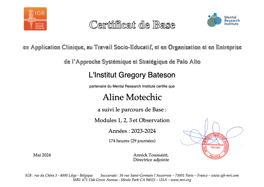 photo diplome Aline MOTECHIC