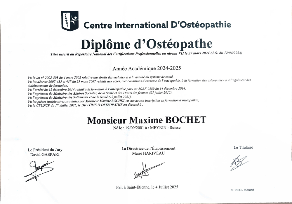 photo diplome Maxime Bochet