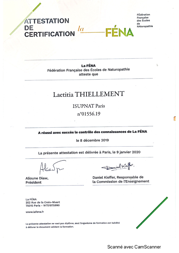 photo diplome Laetitia THIELLEMENT